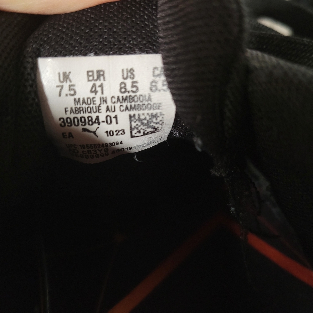 Puma Men's Black and White Suede Sneakers Easy Feet Flame Boost, Size 8.5 Mens - Picture 6 of 6